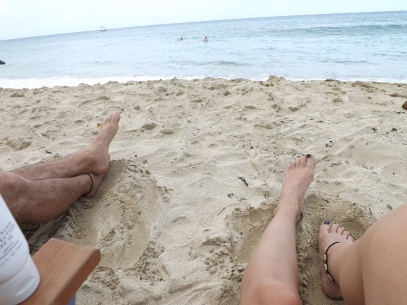 Legs on the beach in St. Croix